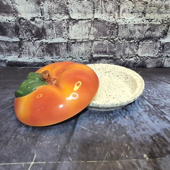 Vintage Peach Pie Holder Ceramic Pie Plate - Picture 3 of 6